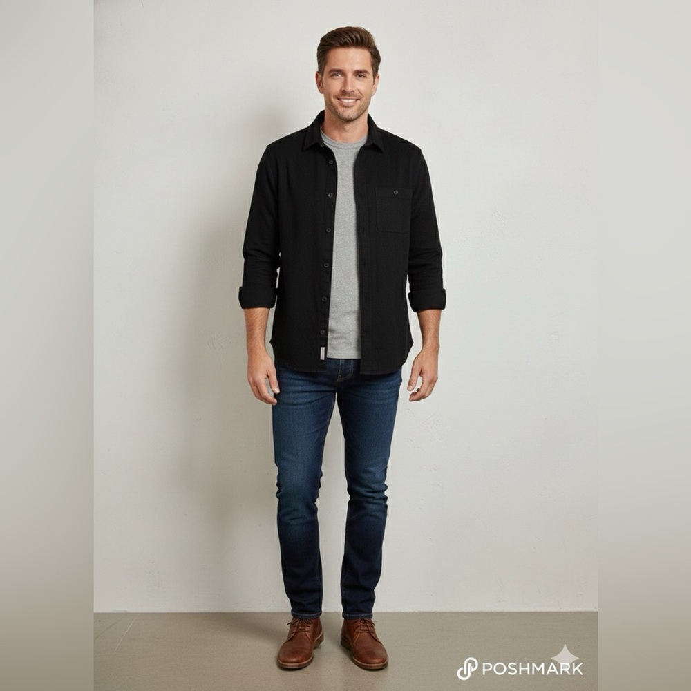 UNTUCKit Men's Large Black 100% Cotton Long Sleeve Button-Up Shirt